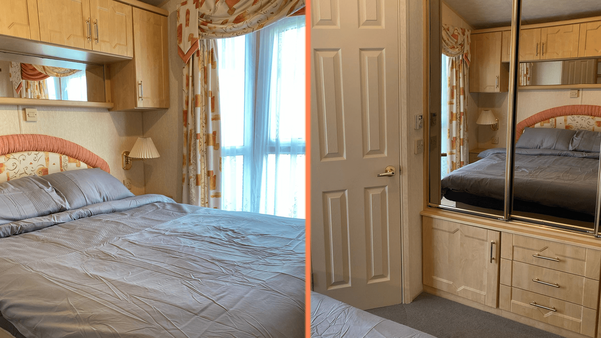 Spacious master bedroom with ample storage room, and full height windows and wardrobes